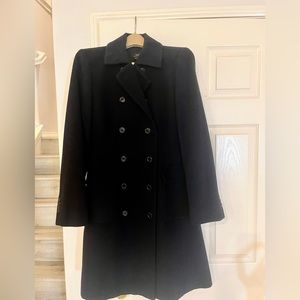 Navy Blue Wool and Cashmere Brooks Brothers Coat